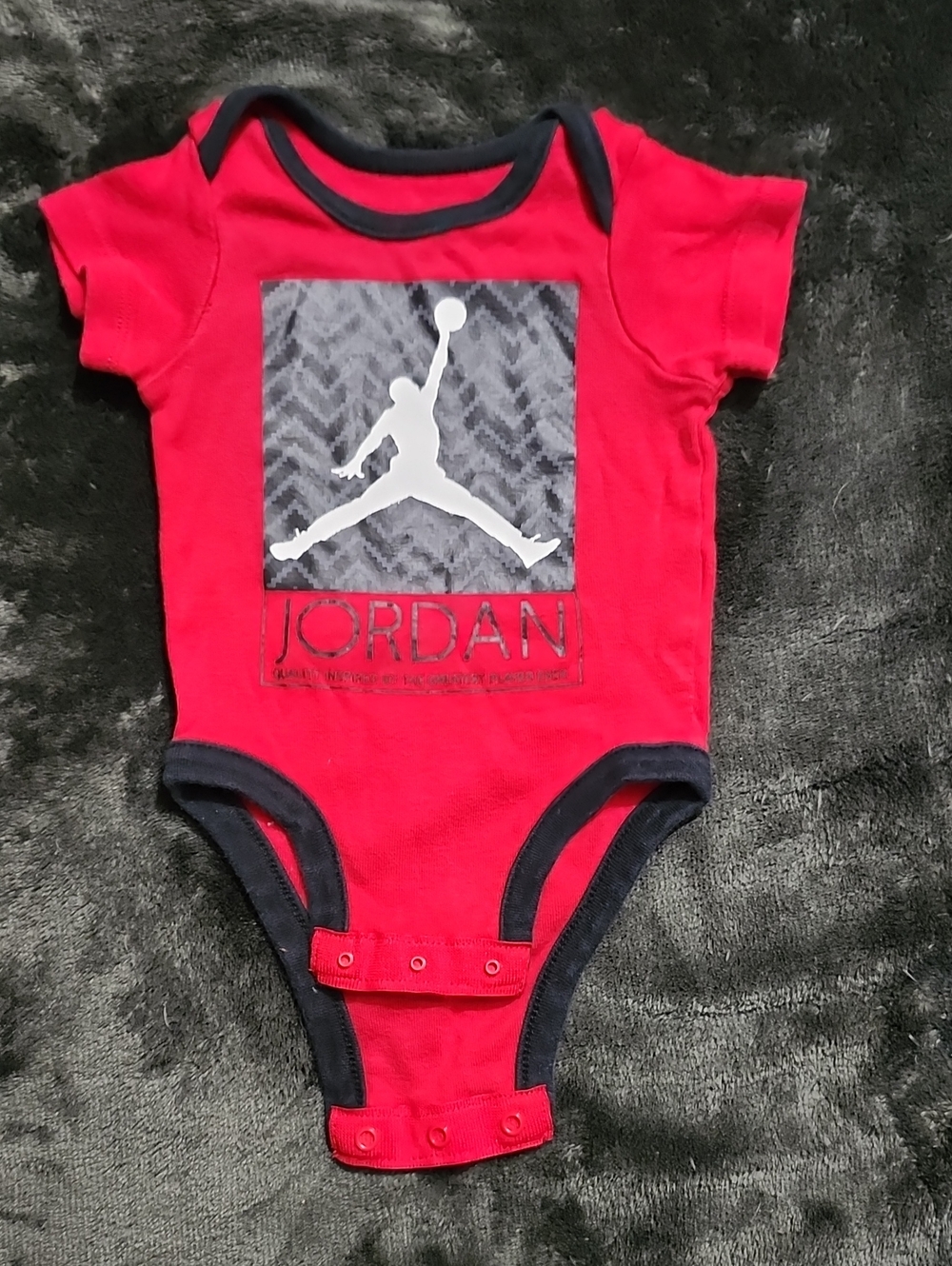 Jordan Red and Black Baby One-Piece Bodysuit